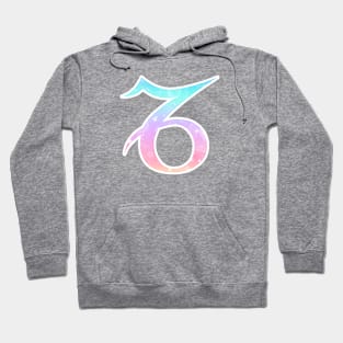 Capricorn Zodiac Symbol in Magical Unicorn Colors Hoodie